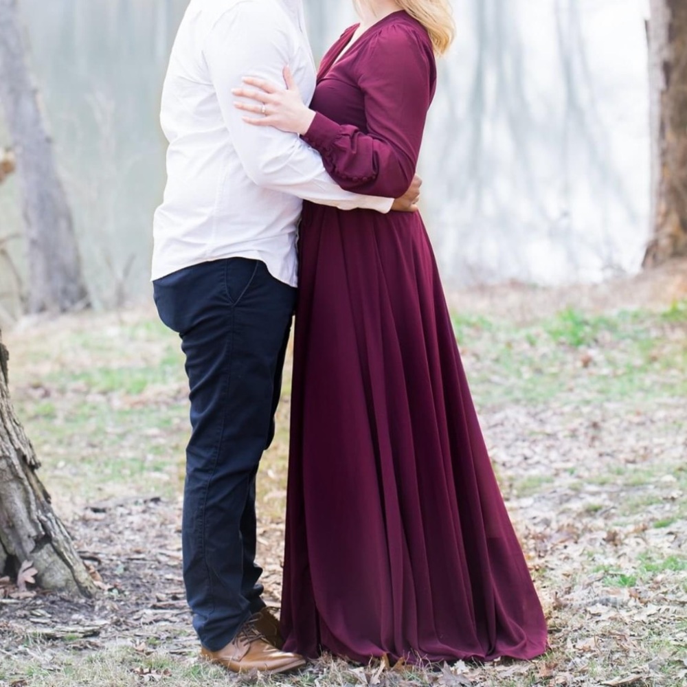 My whole heart plum long sleeve wrap dress